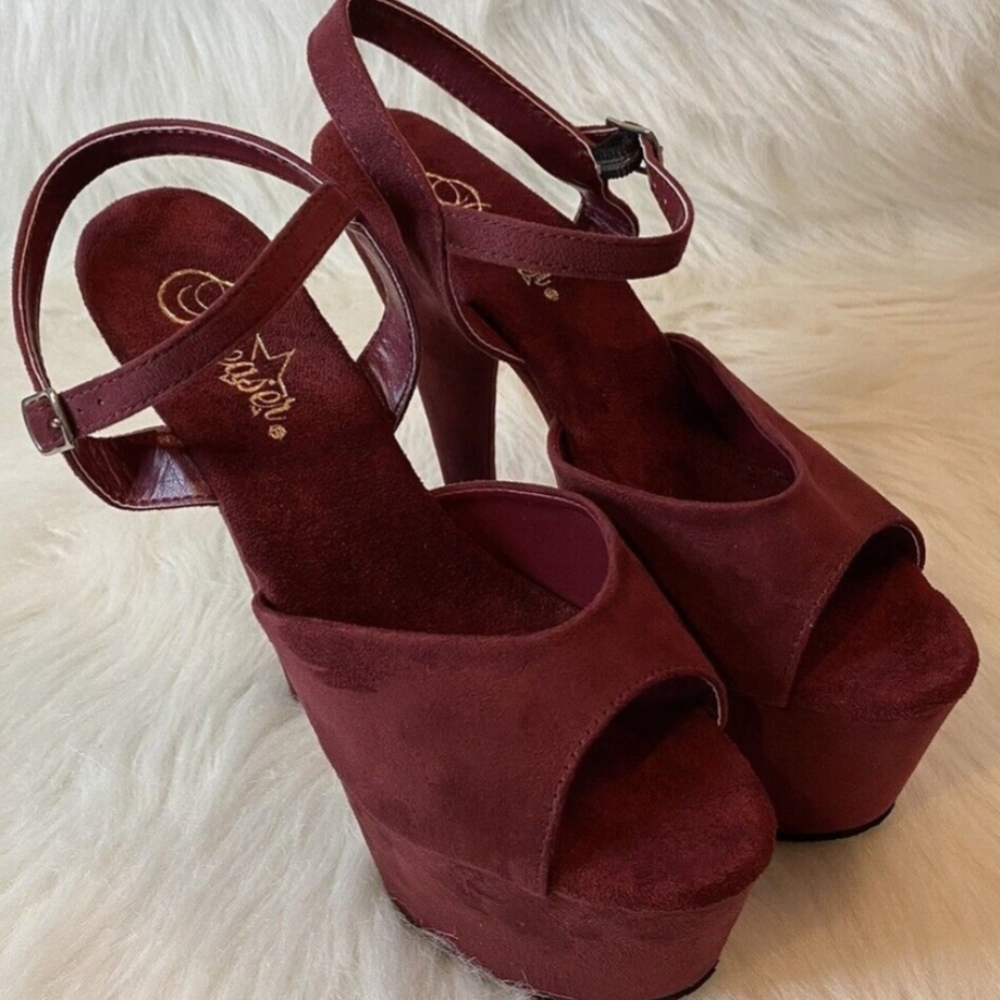 Pleaser Burgundy Platform Heels